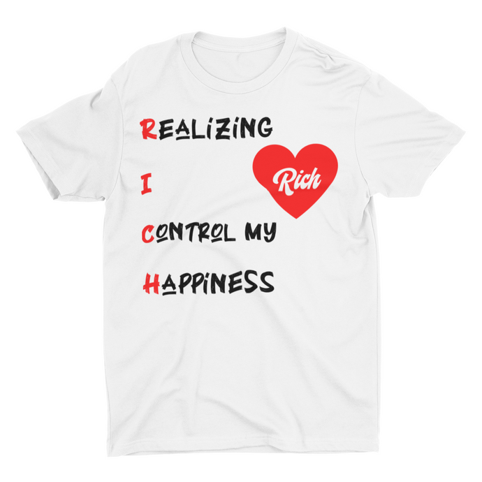 R.I.C.H. Acronym - Unisex T-Shirt (White)